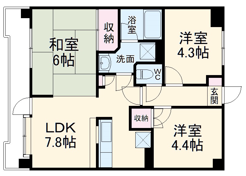 グリーンコーポ渕野辺の間取り