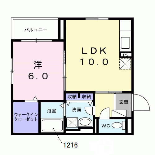 アジュール千川・01020号室の間取り