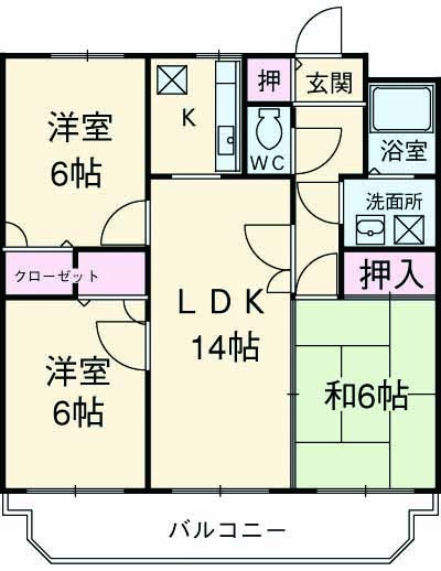 クレスティ空港前の間取り