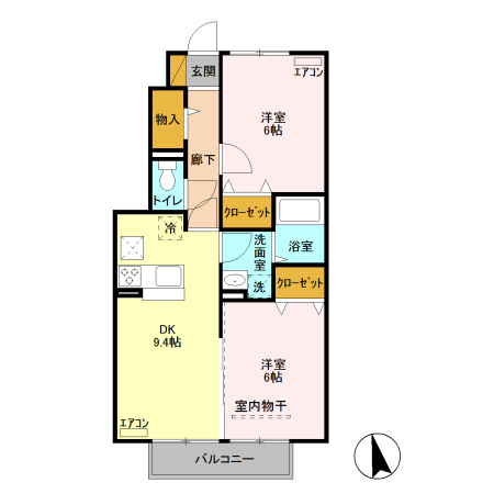 サンモール Aの間取り