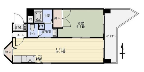 ベル鴨居・102号室の間取り