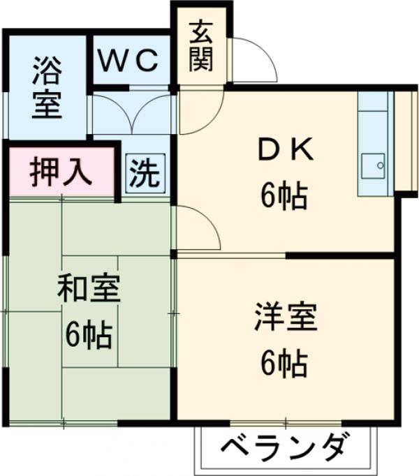 篠崎町の完工年月(1993年2月)築の賃貸アパートの間取り