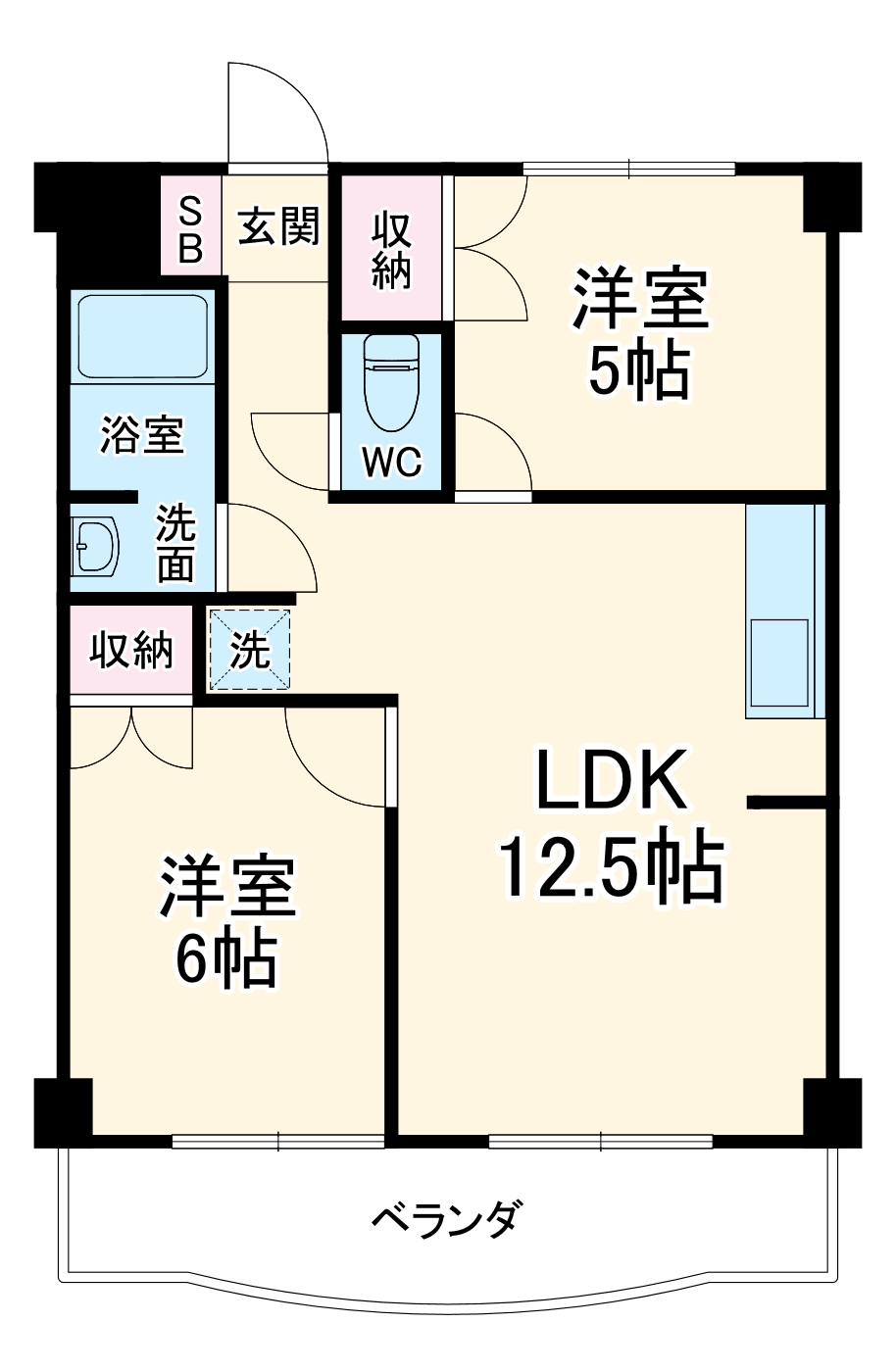 ゼフィールマンションA棟の間取り