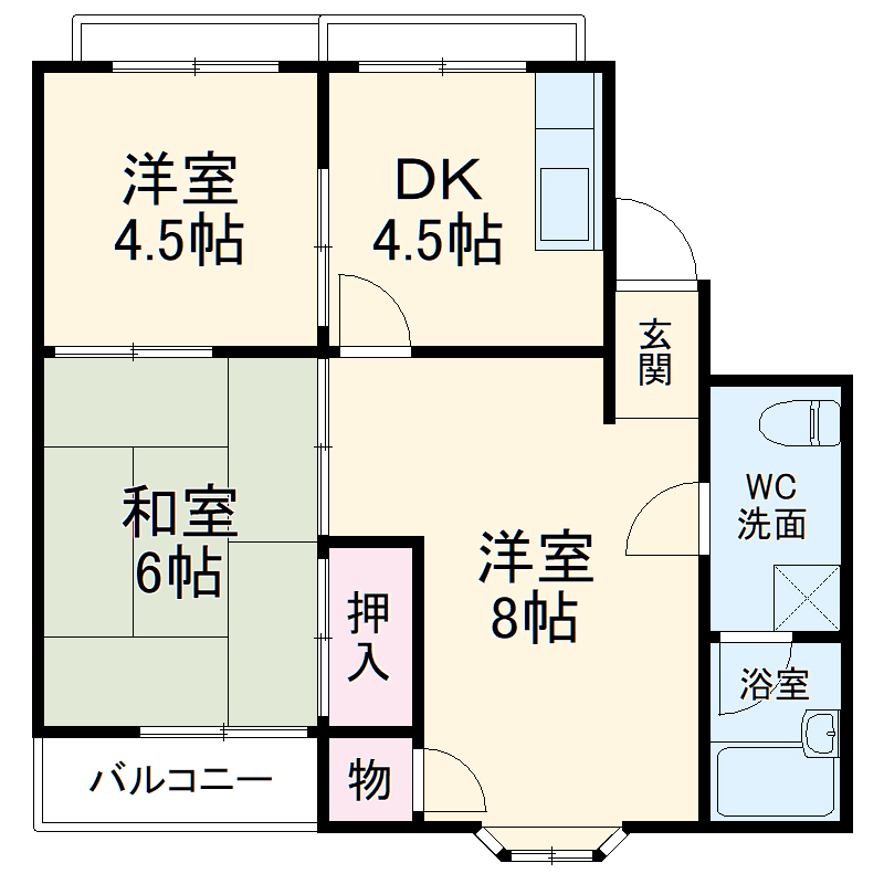 ラセーヌ東林間Bの間取り