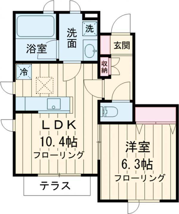 Ｓｏｌｅｉｌ ５９・102号室の間取り