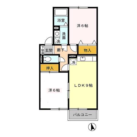 サンライズヒル Bの間取り