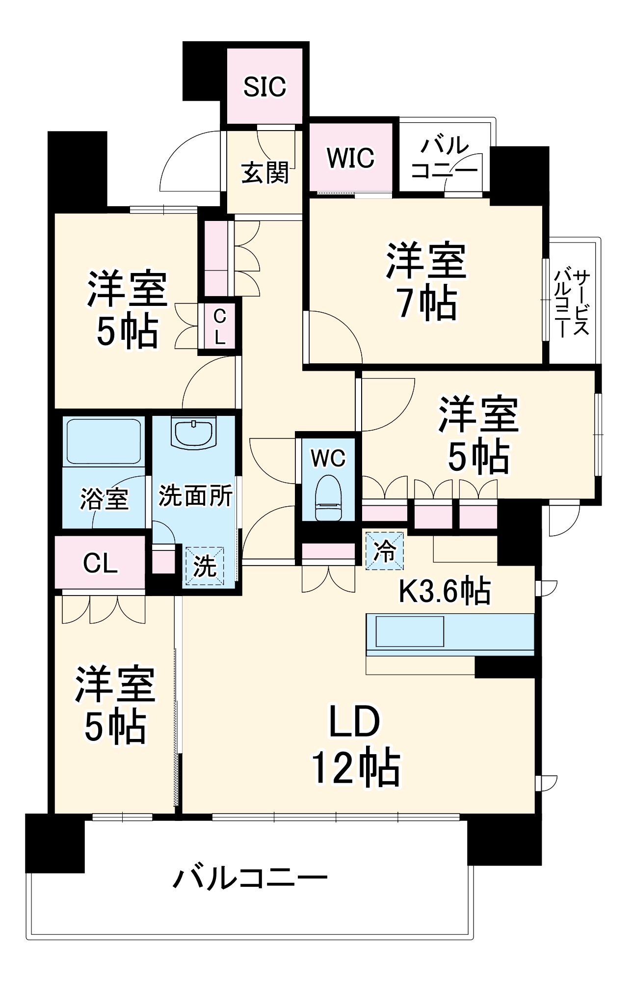 ル・シェモア鴨江Ⅱの間取り