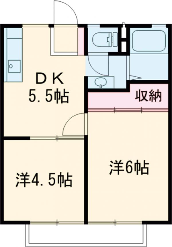 釜井ハイツCの間取り