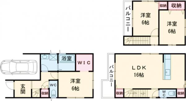 北町貸家の間取り