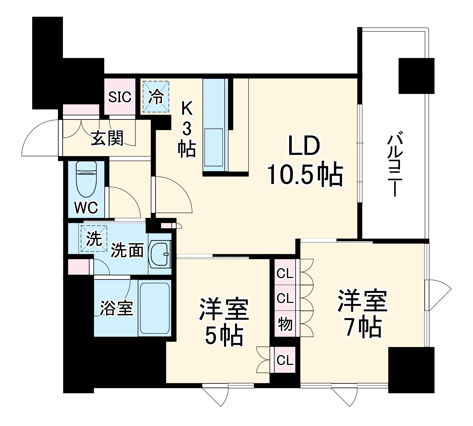 ブランズタワー谷町四丁目の間取り