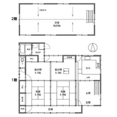 小比企町 古民家一戸建の間取り
