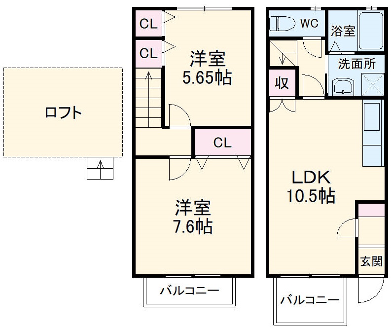 プリビレッジ B棟の間取り