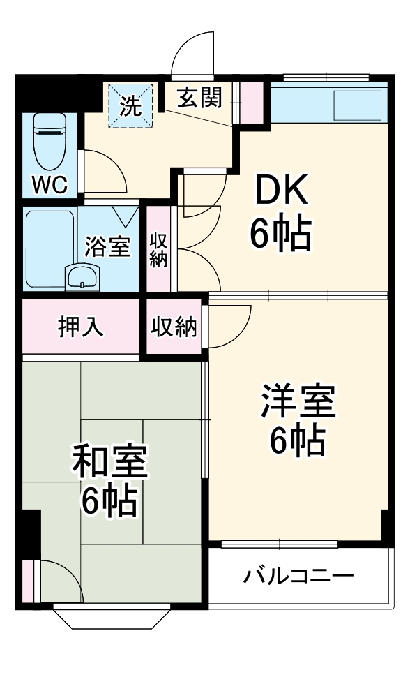 やまわハイツの間取り