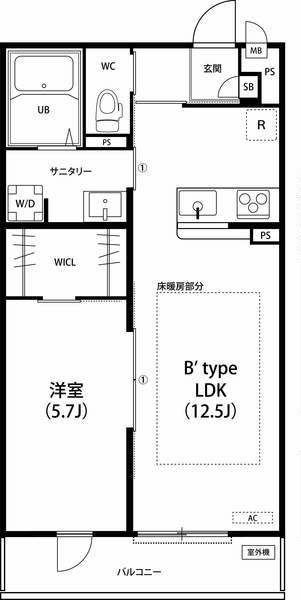 リブリ・白山EASTの間取り
