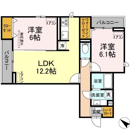 D-ROOM新宿Ⅰ‐Bの間取り