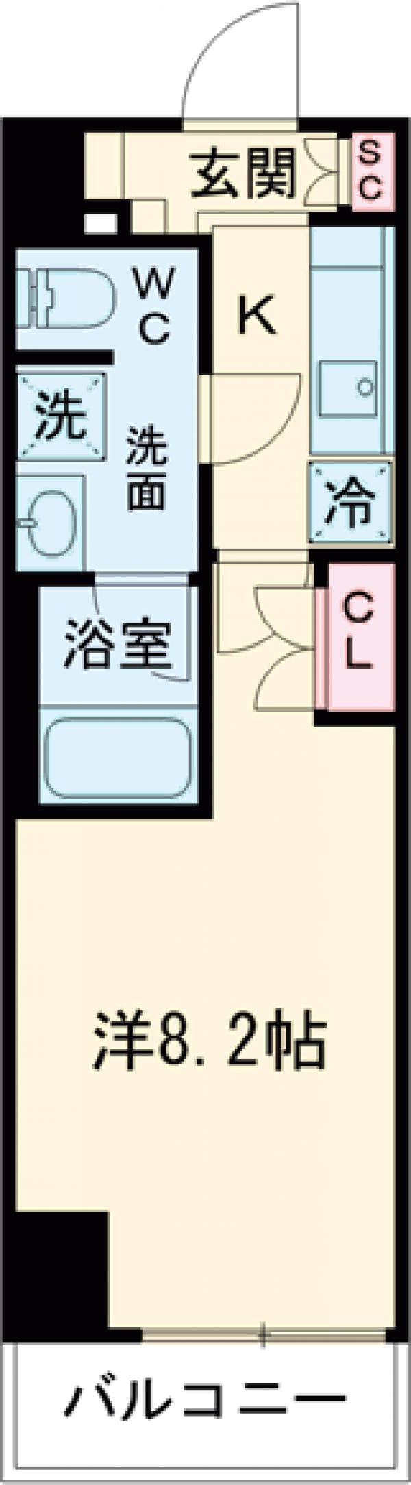 プレール・ドゥーク両国Ⅳ・706号室の間取り