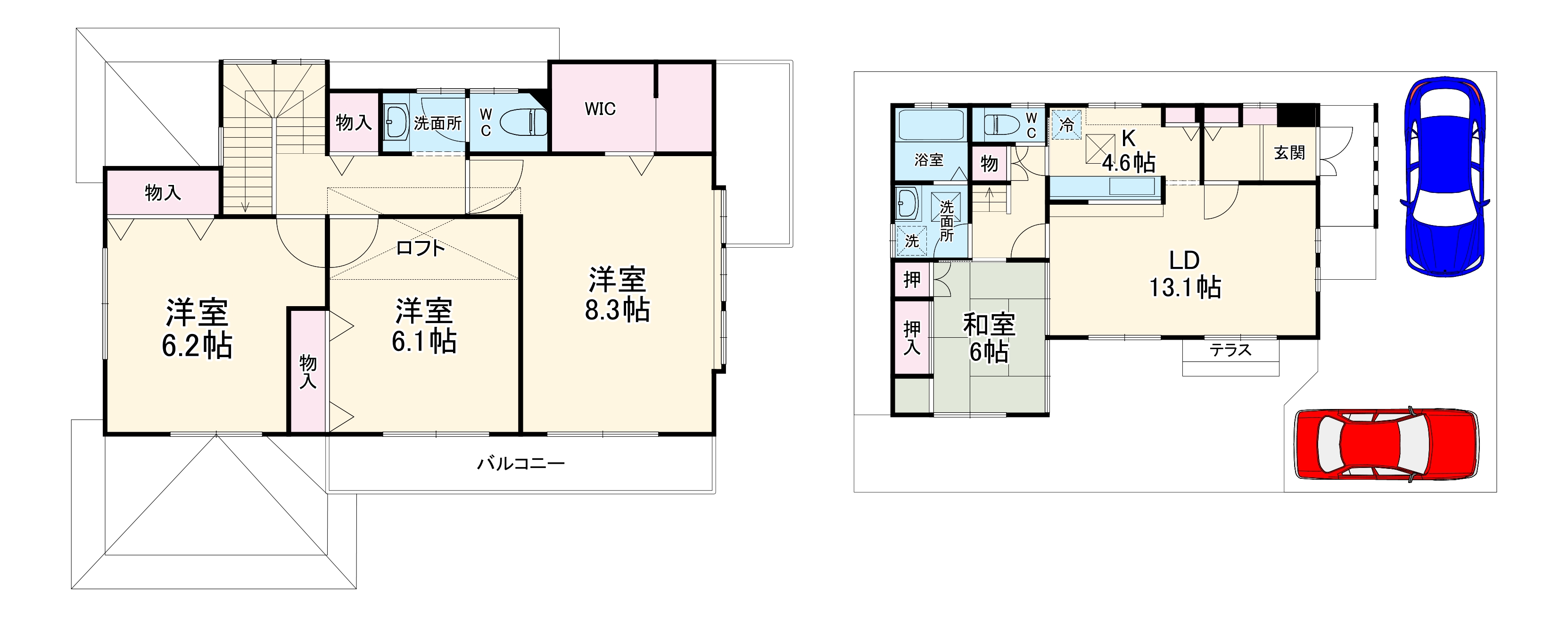 みはる野貸家の間取り