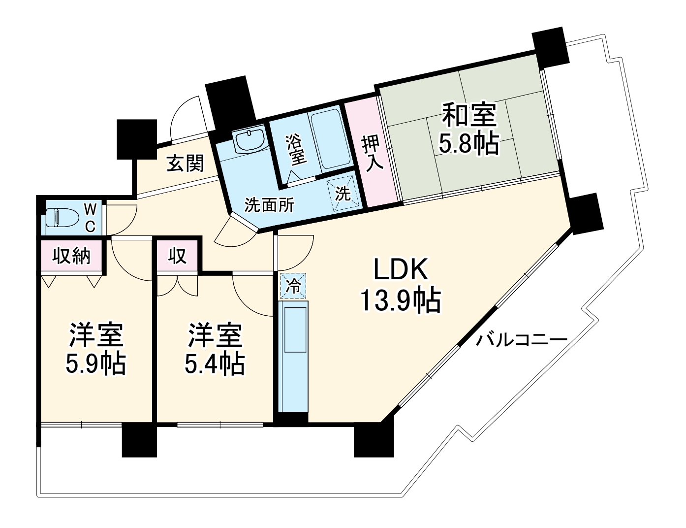 シティ・ライフグランヴィーネ星ヶ丘 A棟の間取り