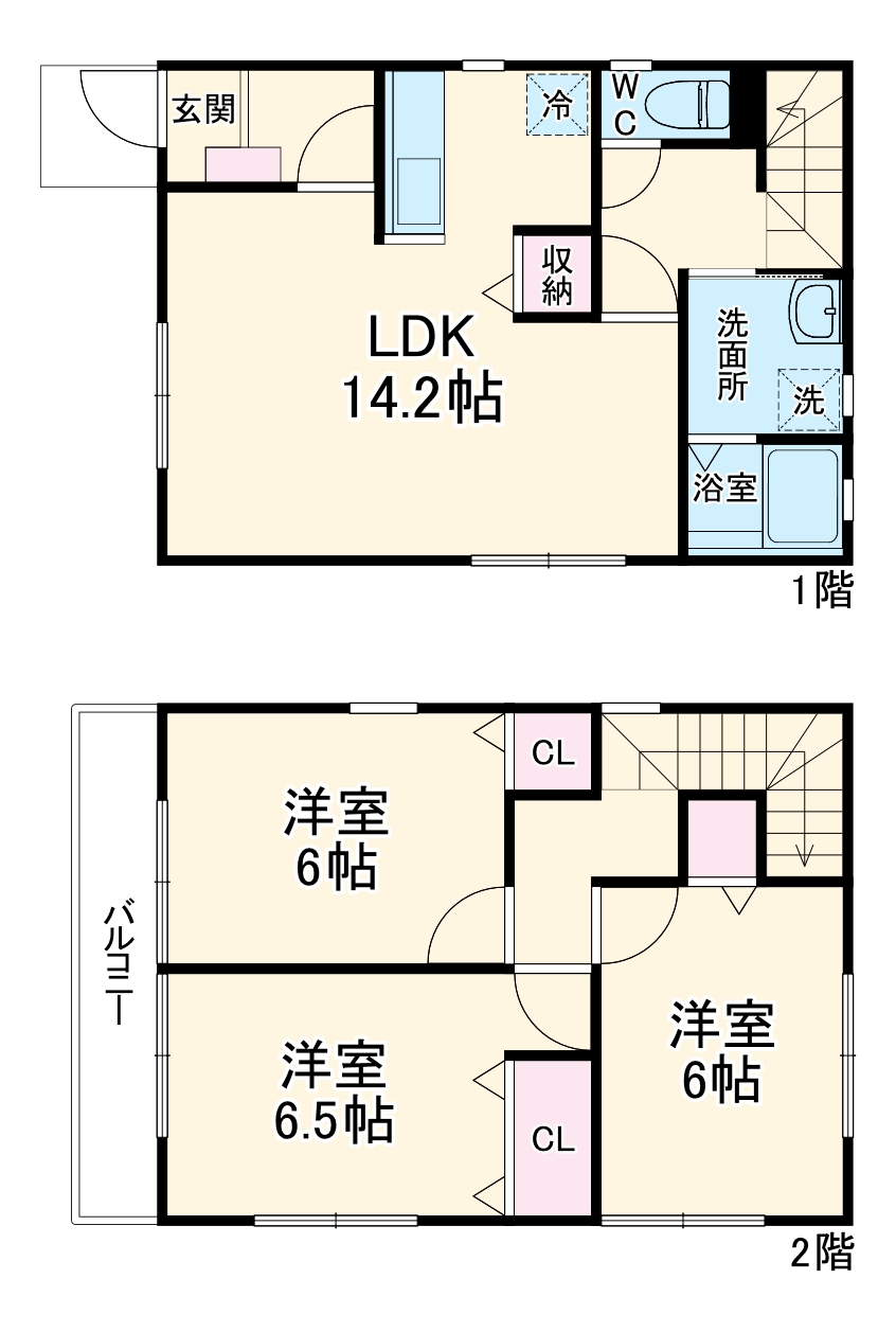 三本木町字新三本木貸家の間取り