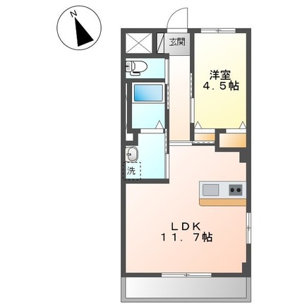 白糸台の完工年月(2018年3月)築の賃貸マンションの間取り
