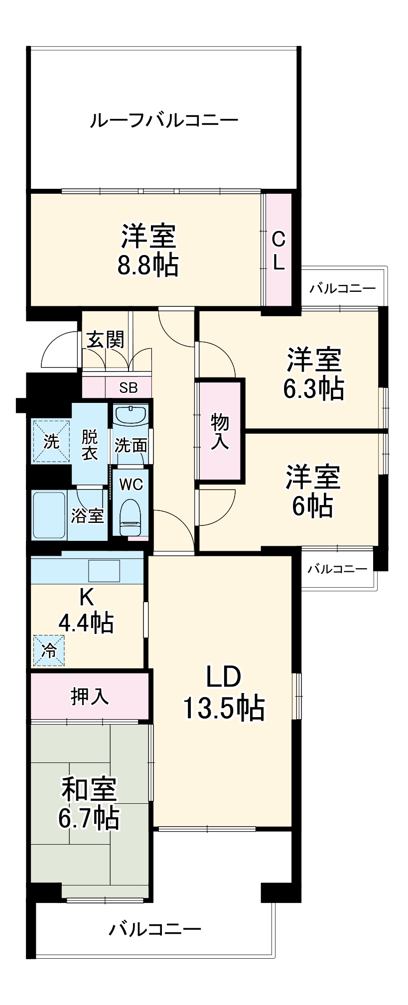 ガーデンテラス宮崎台・401号室の間取り