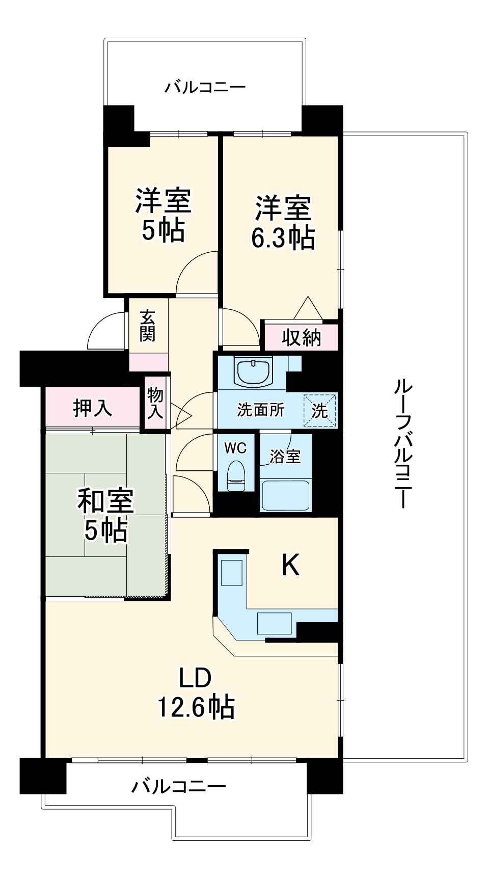 サンパセオ新柏 E号棟の間取り