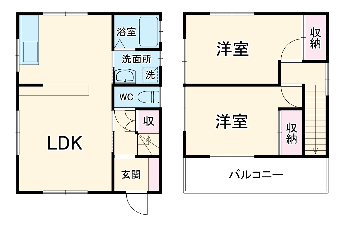 和合北4丁目戸建ての間取り