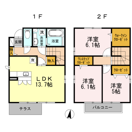 堀之内戸建 F棟の間取り