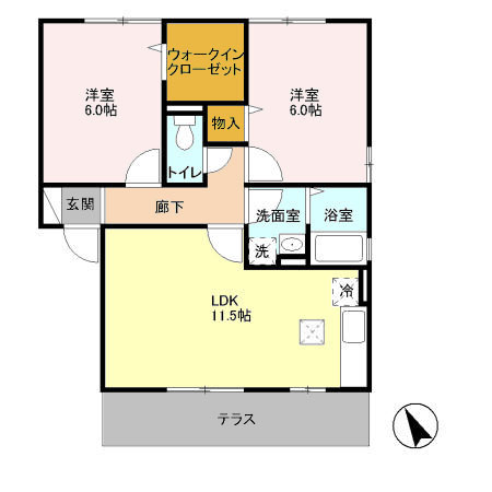 クレストコート A/Bの間取り