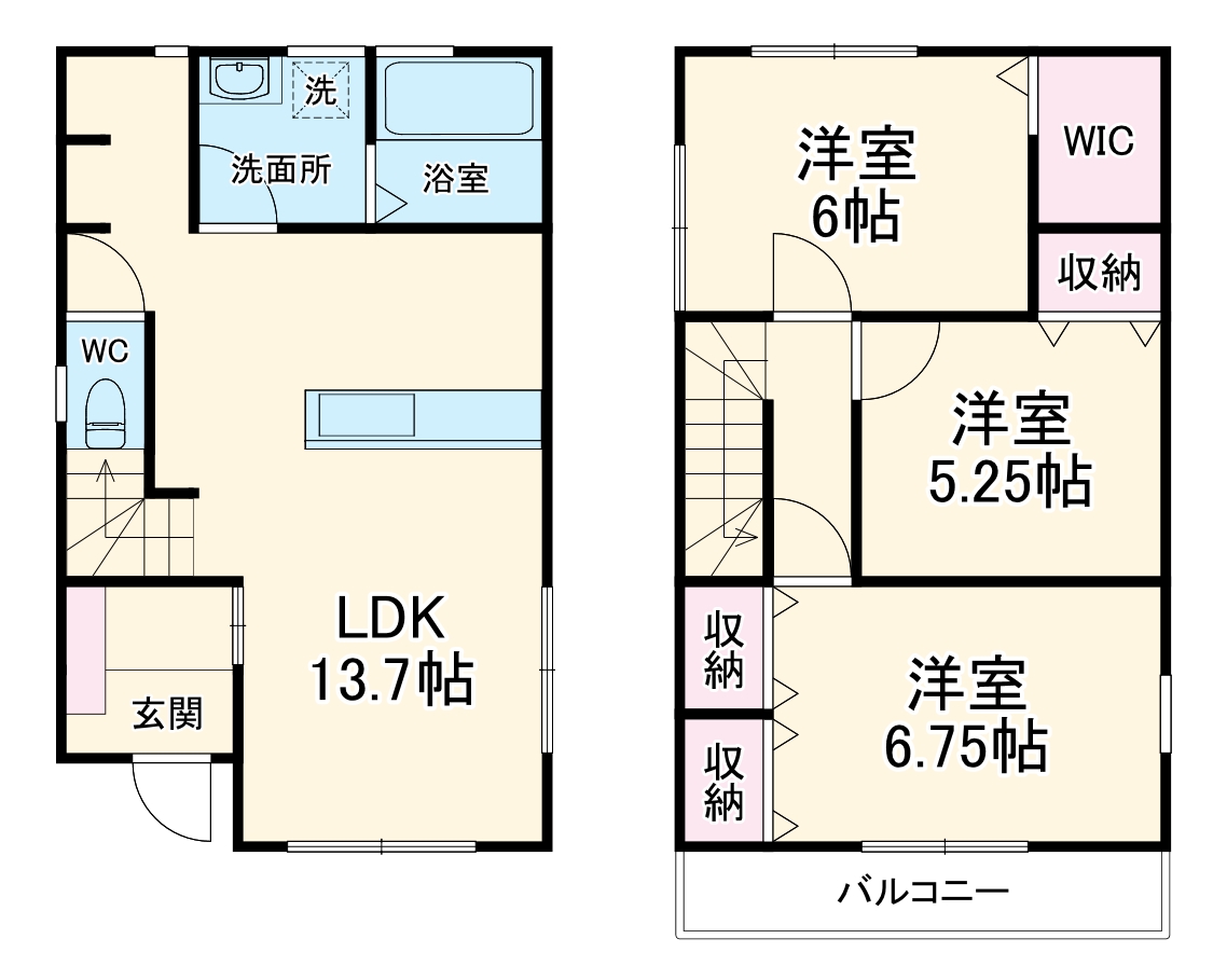 リーブルファイン天カ須賀Ⅱの間取り
