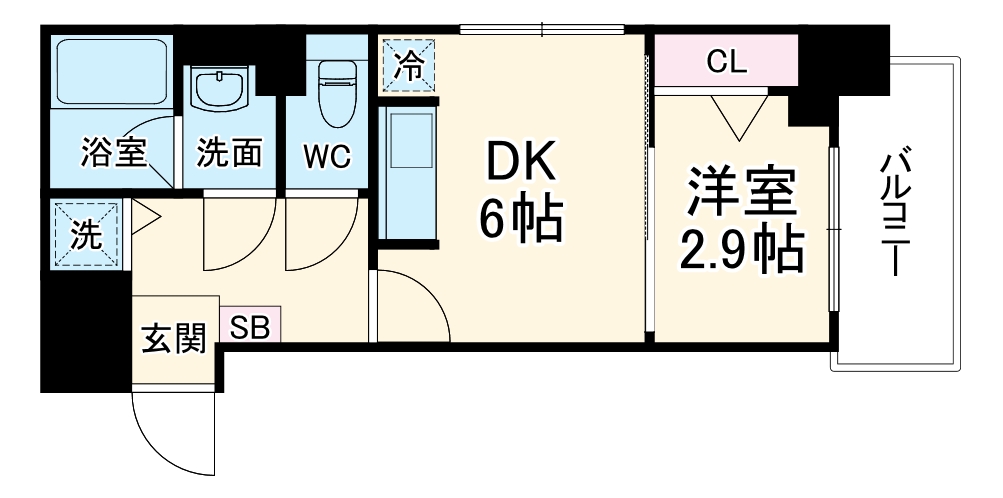 ライフフィールドなにわ本町RUELLEの間取り