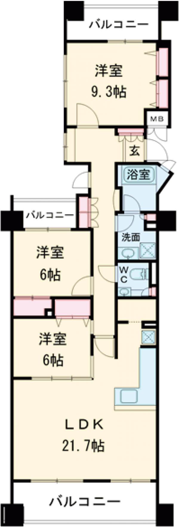 クリオレミントンハウス武蔵野の間取り