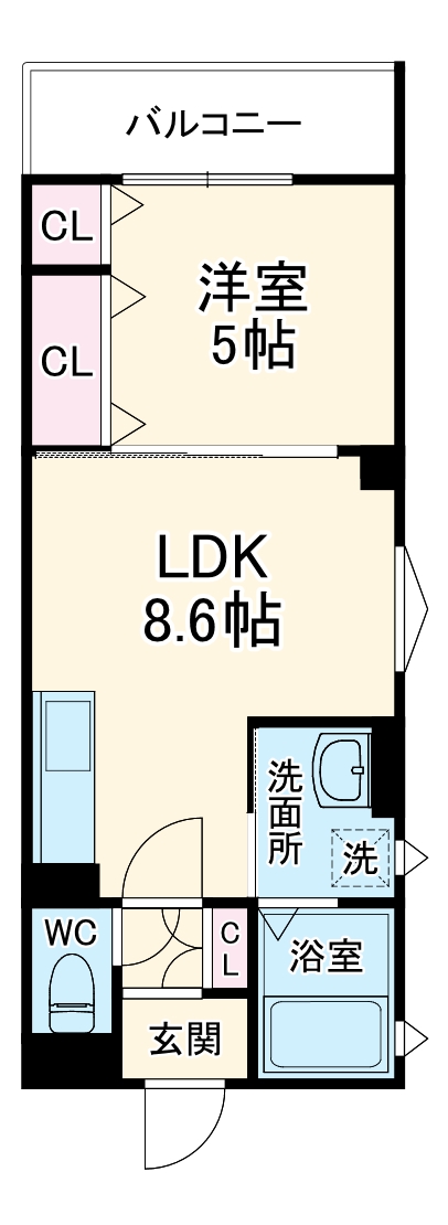 クリエオーレ下神田Ⅱの間取り