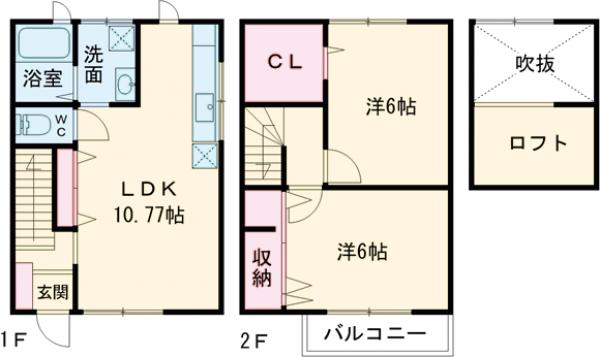 アビオン空港前Bの間取り