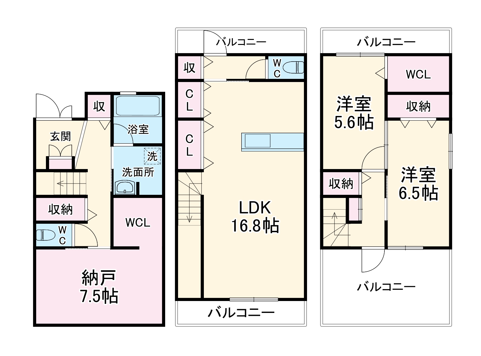 五反城町4丁目貸家の間取り