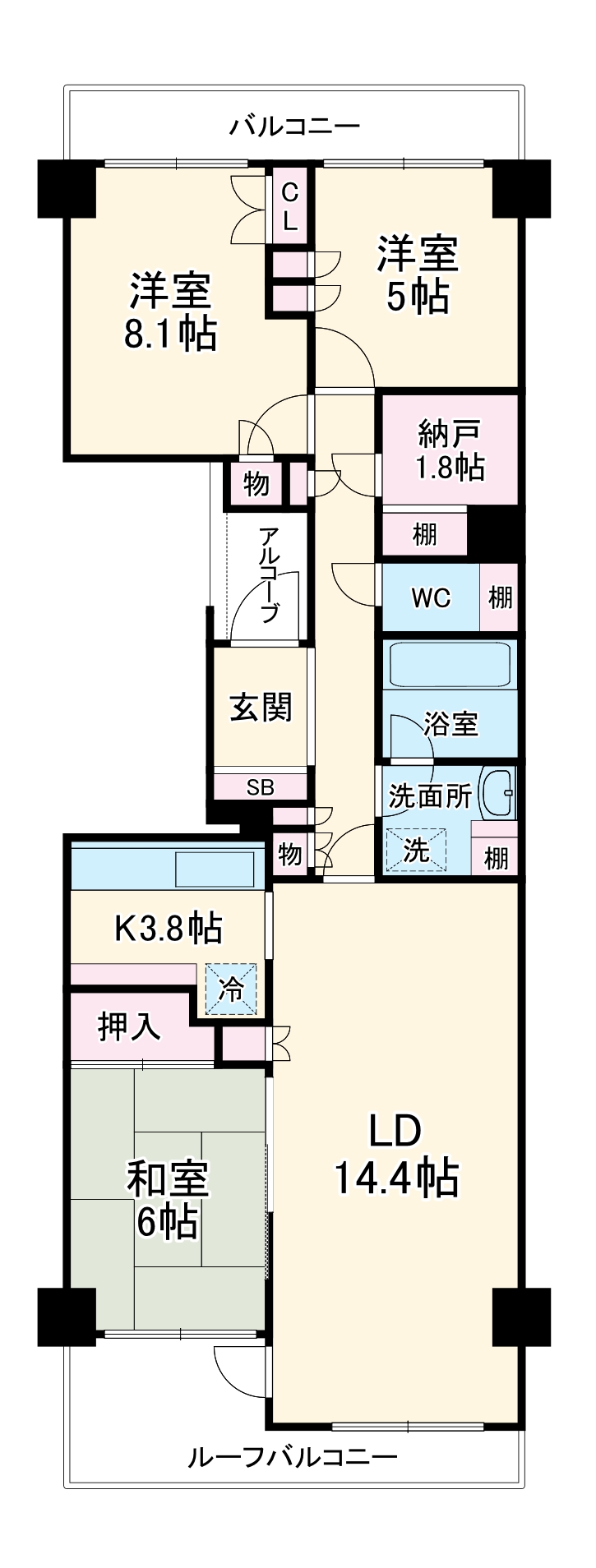 ニューシティ東戸塚クレール丘の街4号棟の間取り