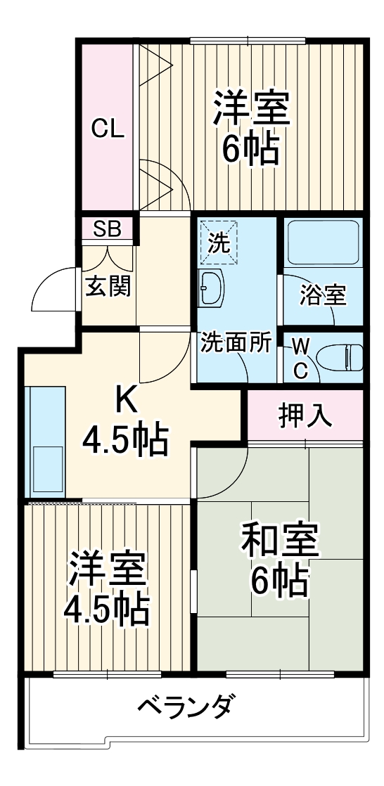 グリーンヒル藤が丘Cの間取り