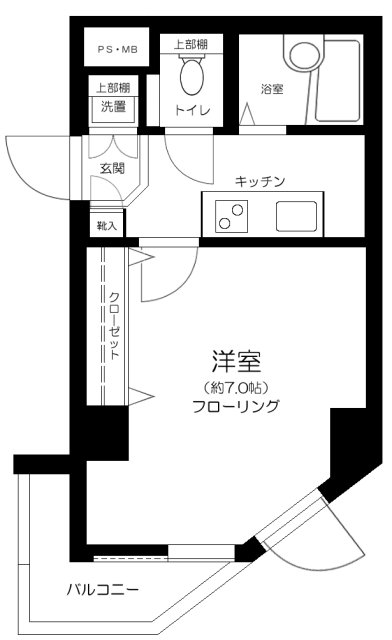 下落合の完工年月(1998年10月)築の賃貸マンションの間取り