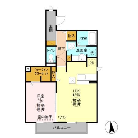 セジュール チェスナット Aの間取り