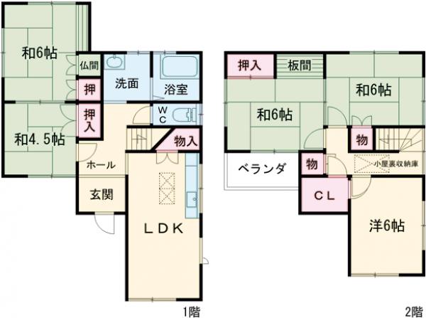池尻町戸建貸家の間取り