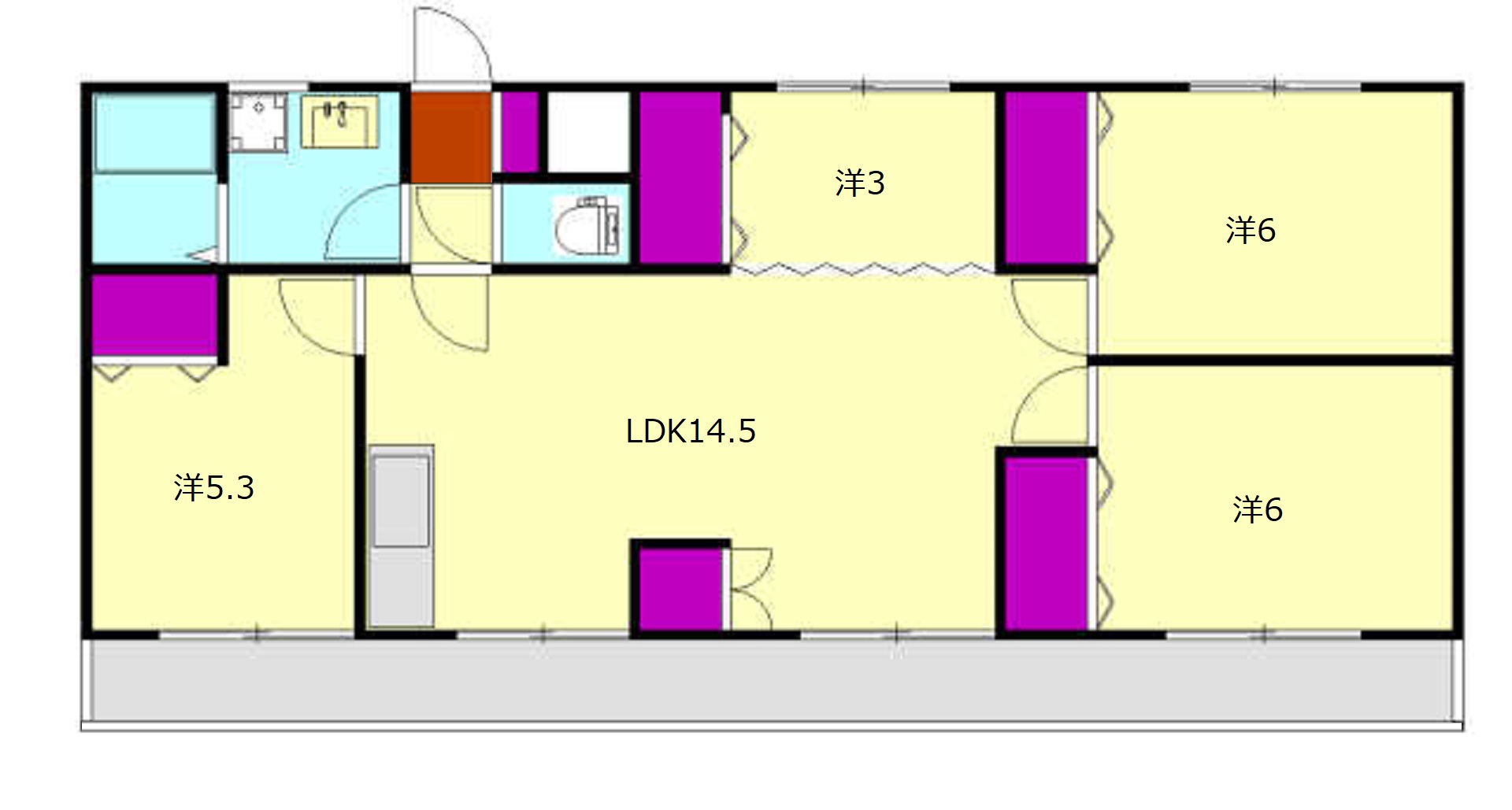 コーポ一の森の間取り
