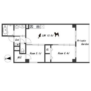 Sugarloaf Park花の木Ⅱの間取り