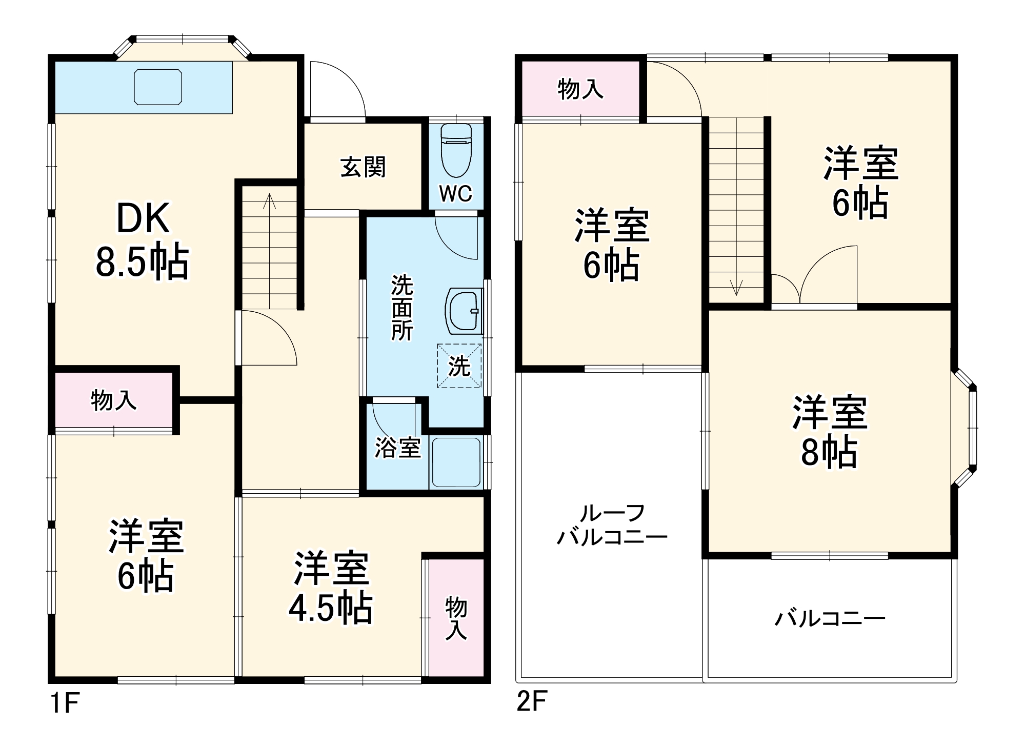 三春町の完工年月(1973年10月)築の賃貸一戸建ての間取り