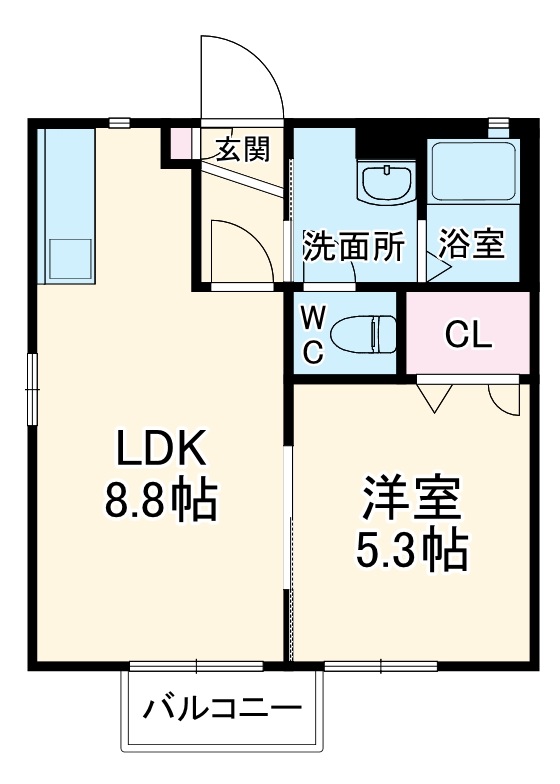 前畑町の完工年月(2004年3月)築の賃貸アパートの間取り