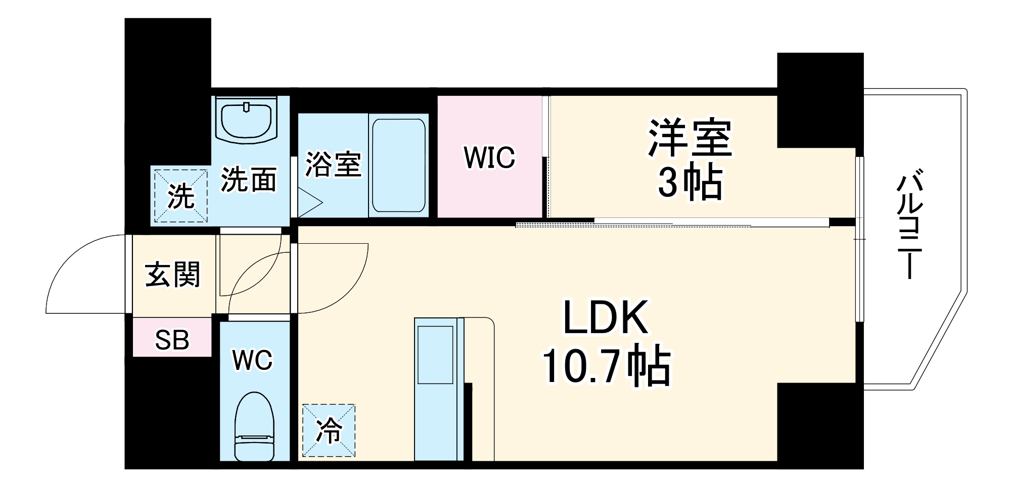 MELDIA CREST 桜ノ宮 Kirschの間取り