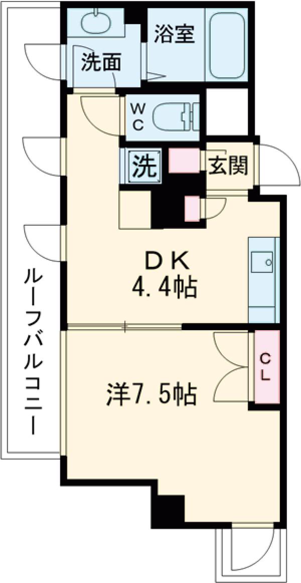自由が丘の完工年月(1996年11月)築の賃貸マンションの間取り
