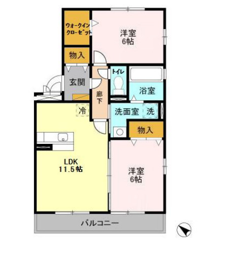 グランドソレイユA棟の間取り