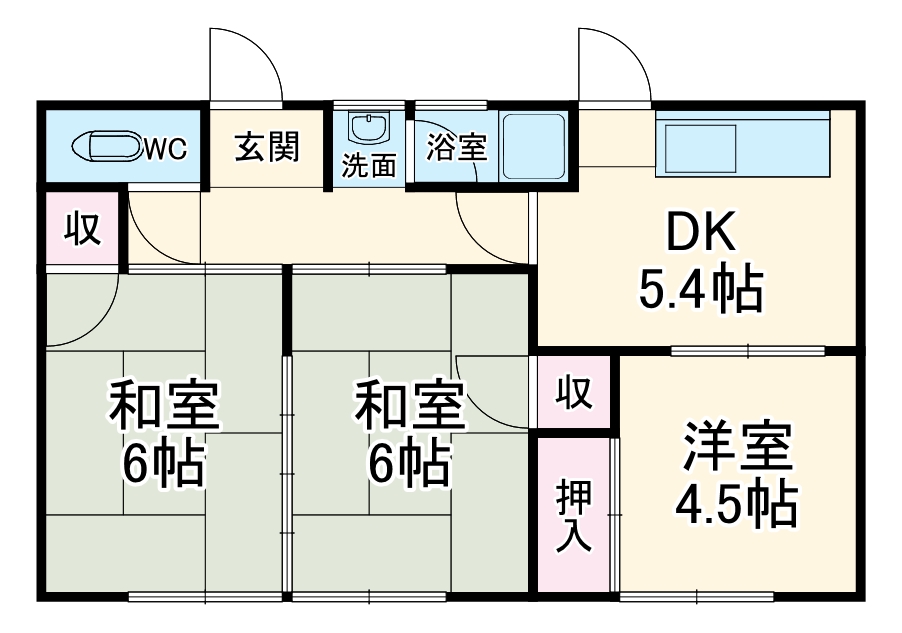 鏡島西棚橋貸家の間取り