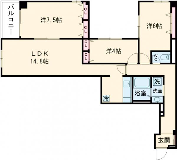 プレステージ経堂の間取り