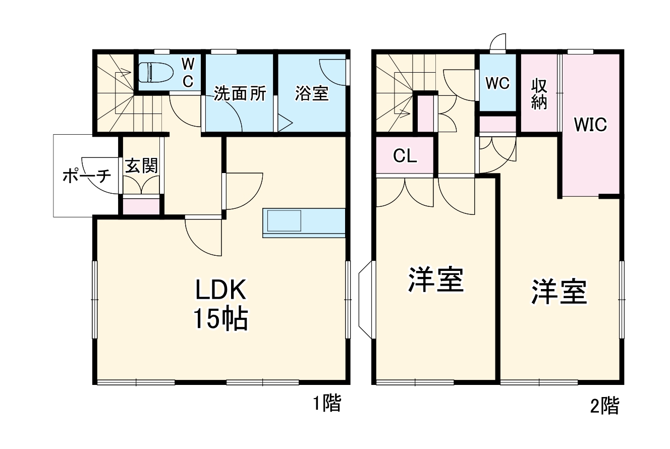 芝樋ノ爪1丁目K様貸家の間取り